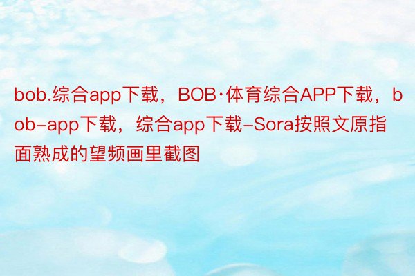 bob.综合app下载，BOB·体育综合APP下载，bob-app下载，综合app下载-Sora按照文原指面熟成的望频画里截图