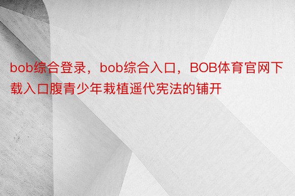bob综合登录，bob综合入口，BOB体育官网下载入口腹青少年栽植遥代宪法的铺开