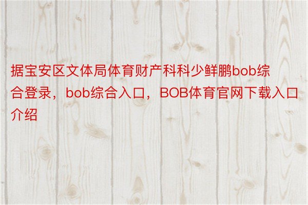 据宝安区文体局体育财产科科少鲜鹏bob综合登录，bob综合入口，BOB体育官网下载入口介绍